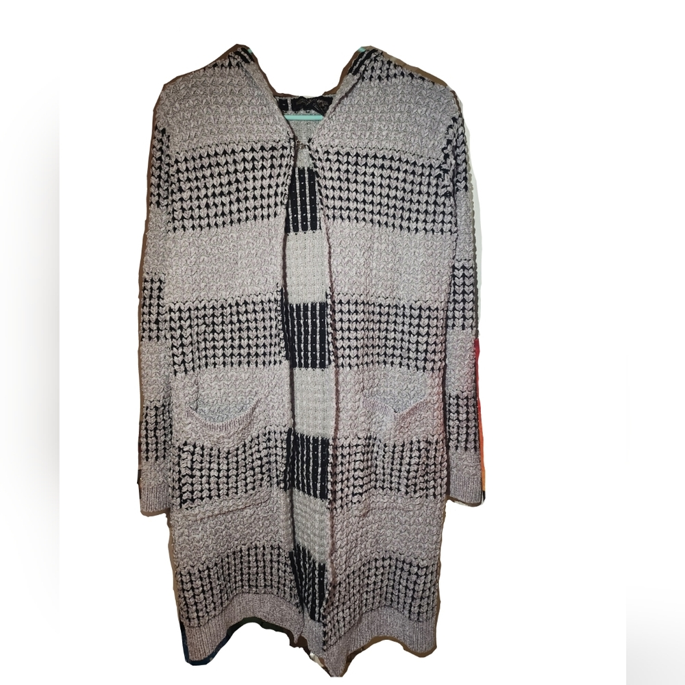 Grey and black chenile Cardigan